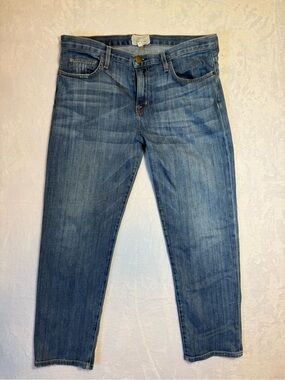 Current/Elliott Straight-Leg Jeans in Faded Blue